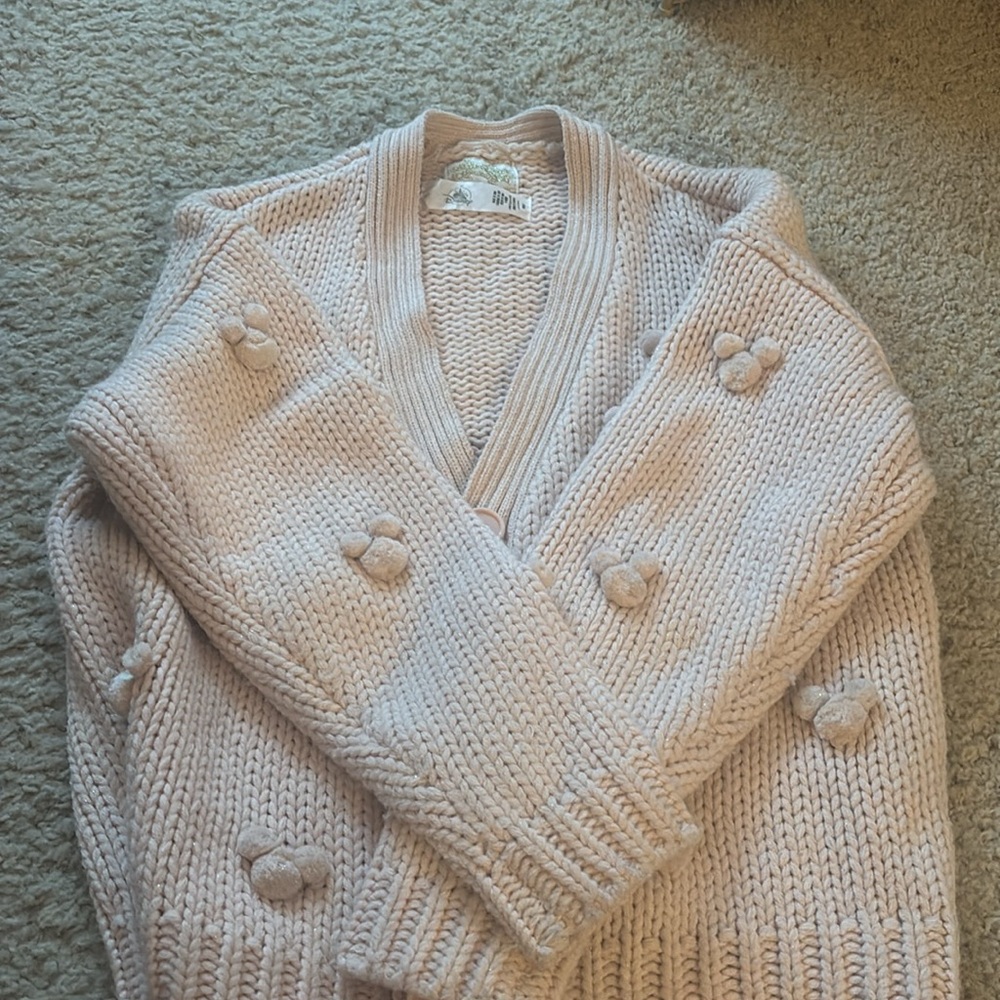 Light pink cropped Disney cardigan!